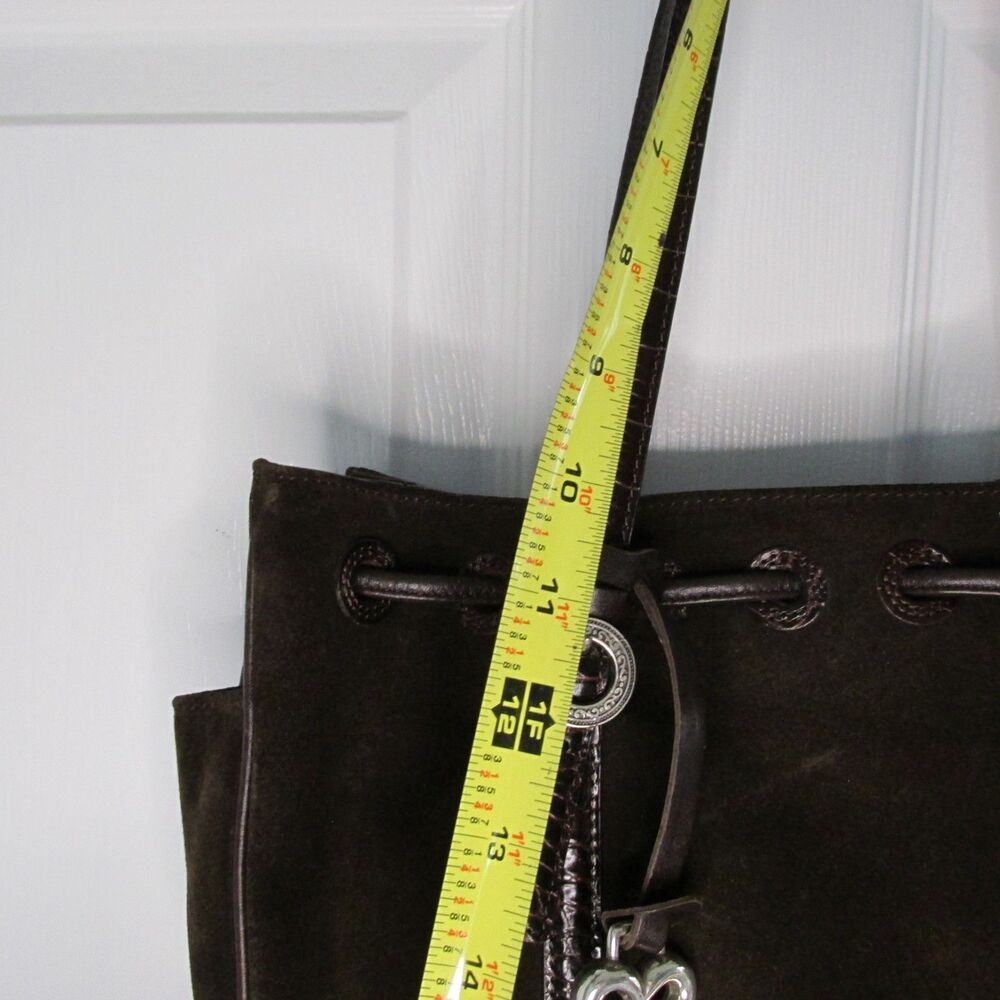 BRIGHTON Cinclaire Cinabar Brown Suede Shoulder Tote Bag - Picture 4 of 15